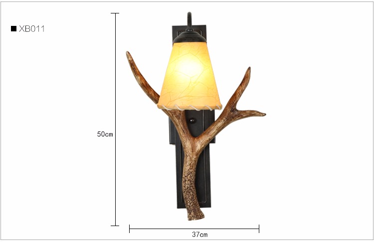 Antique American country style wall lamp, deer horn wall lamp and hotel wall lamp