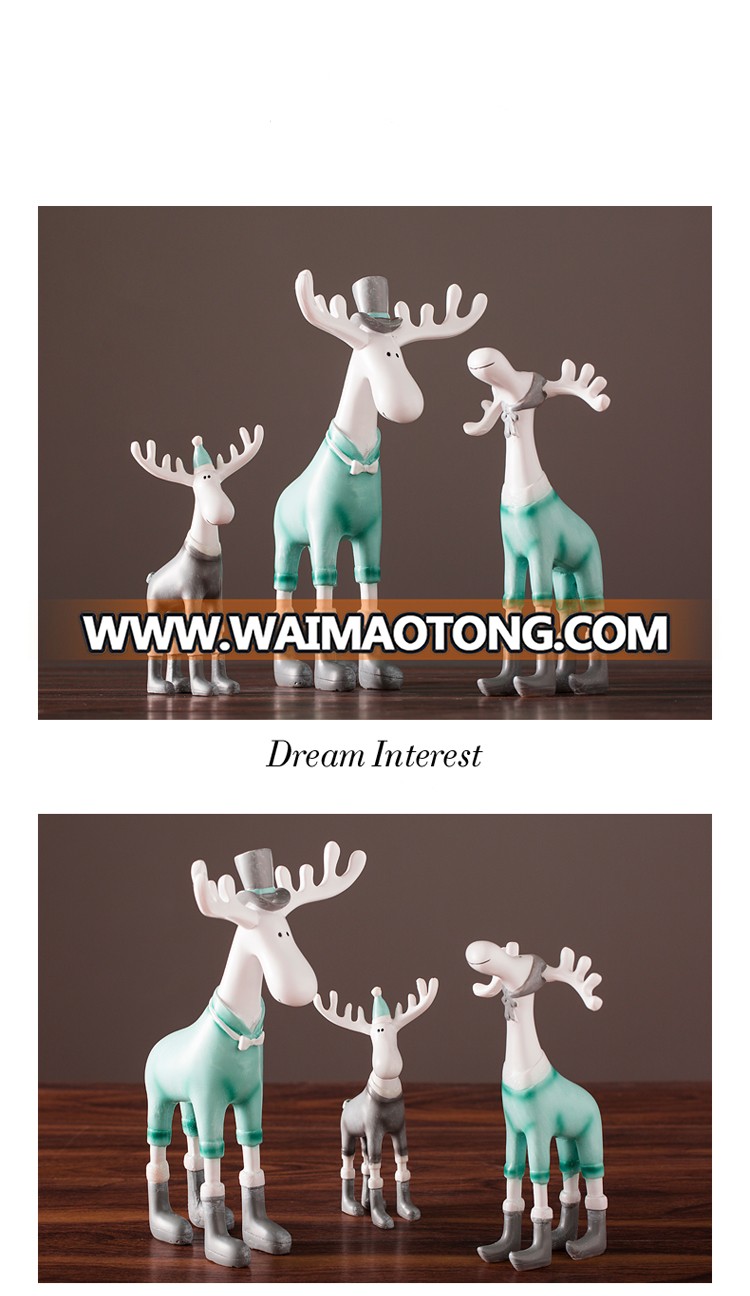 China supplier wholesale home decoration custom made poly resin craft elk