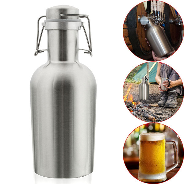 2 liter stainless steel beer bottle with double wall