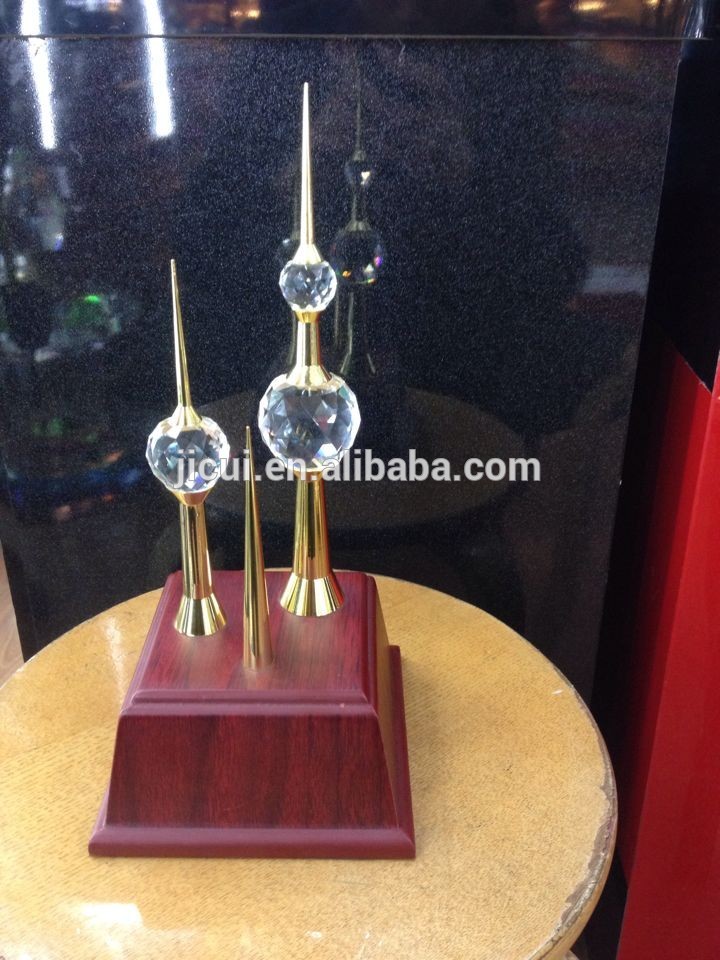 Hight Quality Crystal 24k Kuwait tower model for souvenir gift JC-05