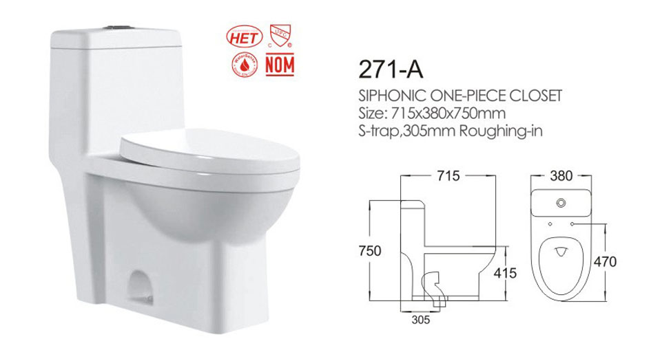 Ceramic Elongated two piece toilet, cUPC toilet # 301-HL