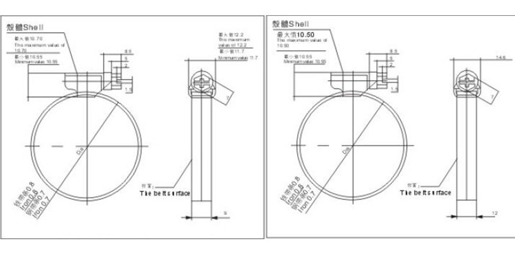 Haitai American Type Hose Clip/Hose Clamp/Stainless Steel Clamp