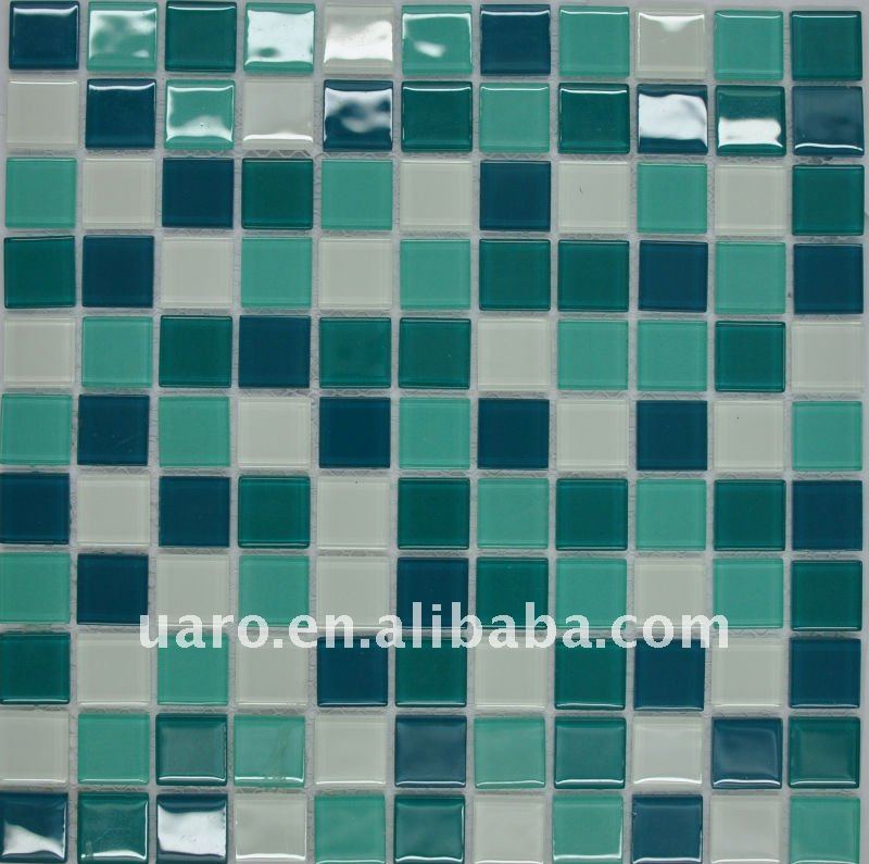 Hot sale Swimming pool Glow in the dark  crystal mosaic tile for swimming pool