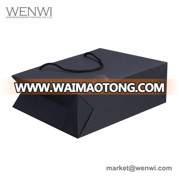 Luxury Bulk Different Size Foldable Recycle Plain Black Paper Shopping Bag