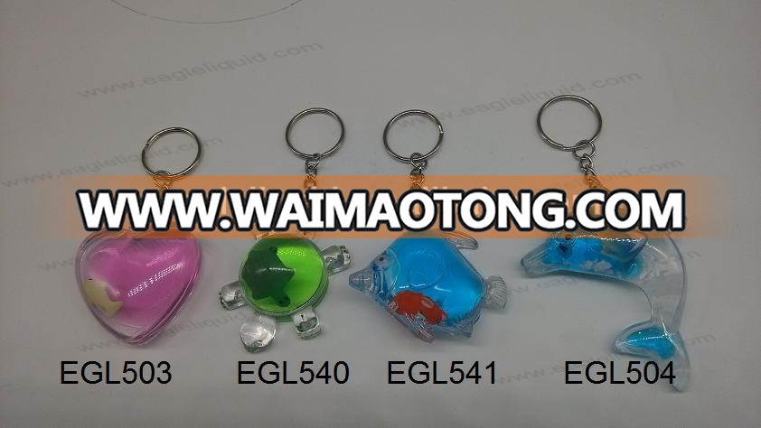 promotion custom plastic shell floating aqua keychain