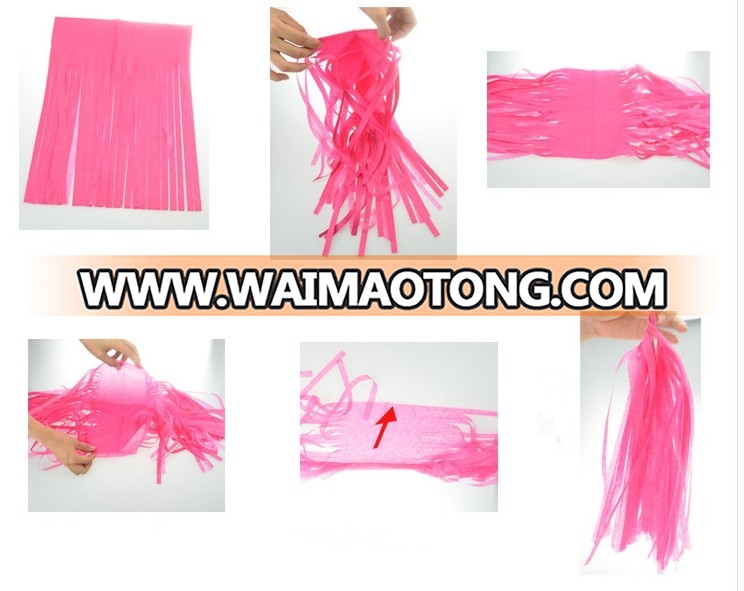 multi color hanging tissue paper tassel for wedding