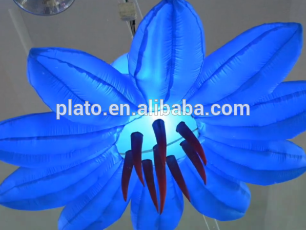 Hanging colorful led inflatable flower for event decoration