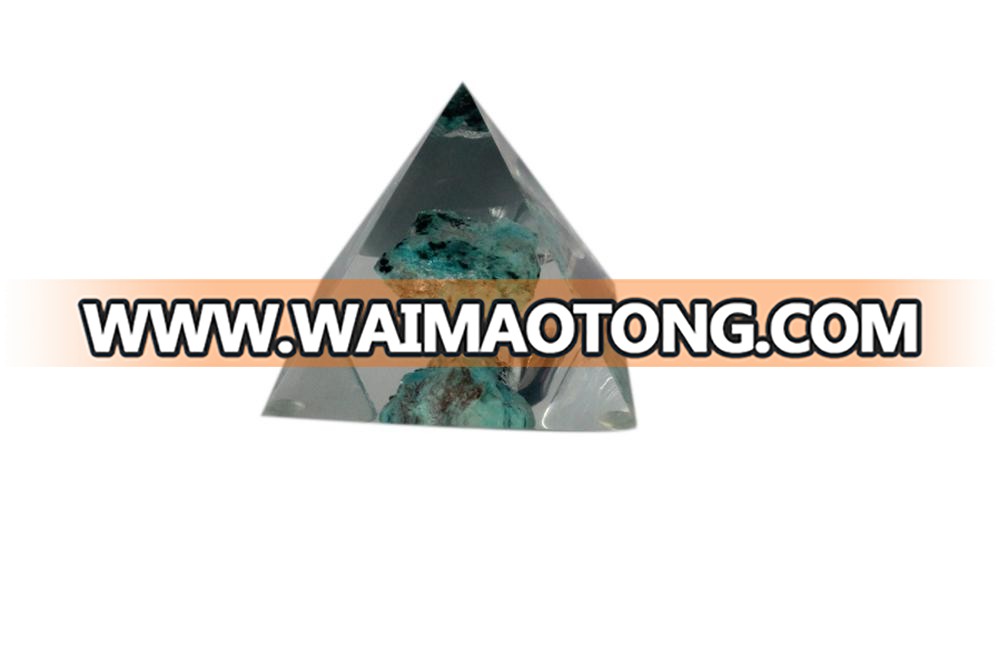 dyed druzy geode triangle acrylic paper weight