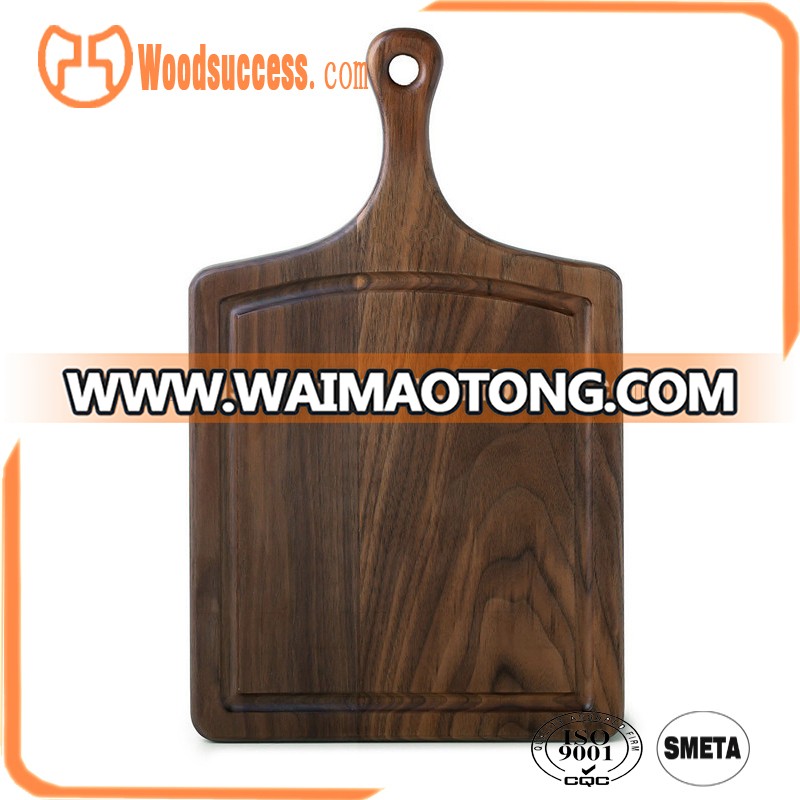 long handle black walnut antimicrobial cutting board