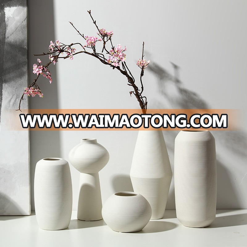 popular high quality handmade white flower vase ceramic