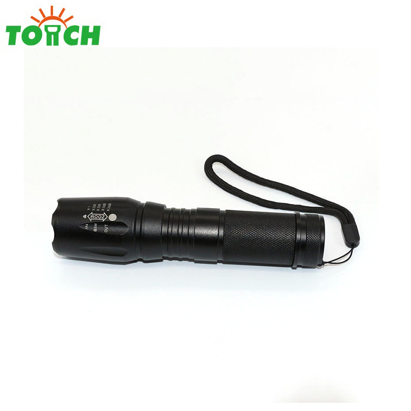 High brightness rechargeable kit led flashlight waterproof zoom focus led handheld torch for 26650 18650 AAA battery