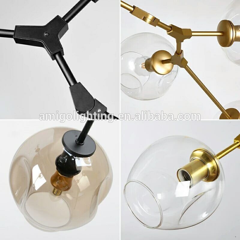 2017 hot seller modern glass pendant lamp e27 pendant lamp GB58-8B smoke