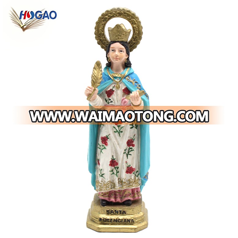 Wholesale ornament decor gift idea OEM custom size church famous resin christmas woman statues