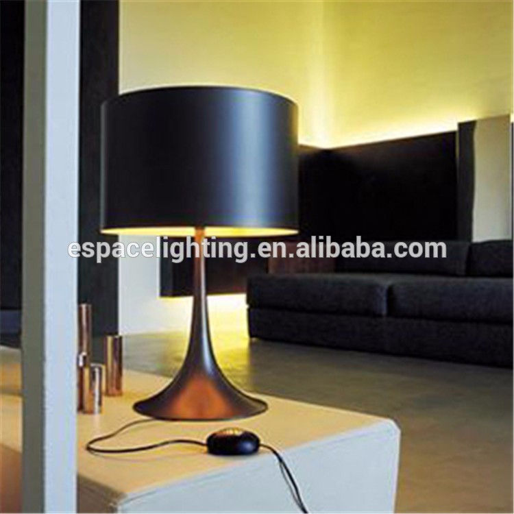 Modern aluminum hotel table lamp for bedrooms