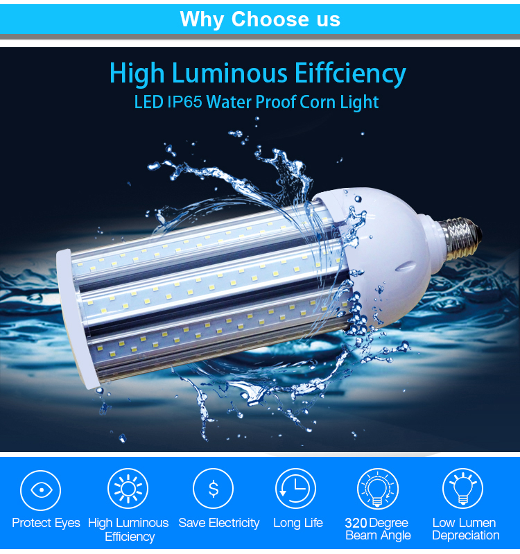 ETL listed Ip65 corn bulb e40 lamp 45w to 200w led advertising lights