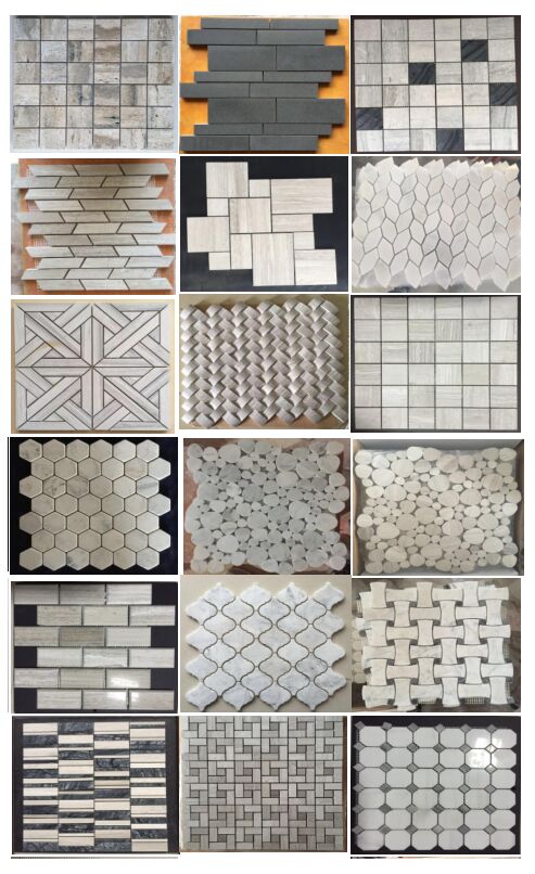 hexagon marble mosaic natural stone basalt  price wood grain marble