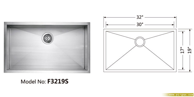 Korea handmade kitchen sink, Custom size stainless steel handmade sink, R5 corner and 160mm strainer