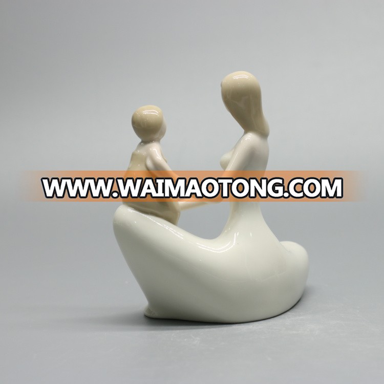 Mother and Baby Figurine Mother Carrying Baby Statue for Family Gifts