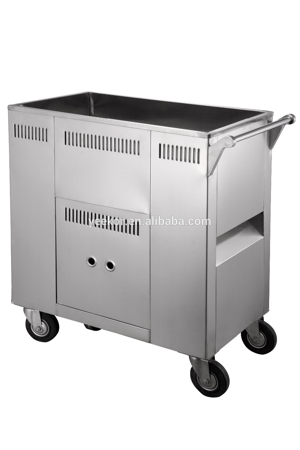 restaurant hotel commercial 2 tiers stainless steel kitchen food service trolley buffet trolley