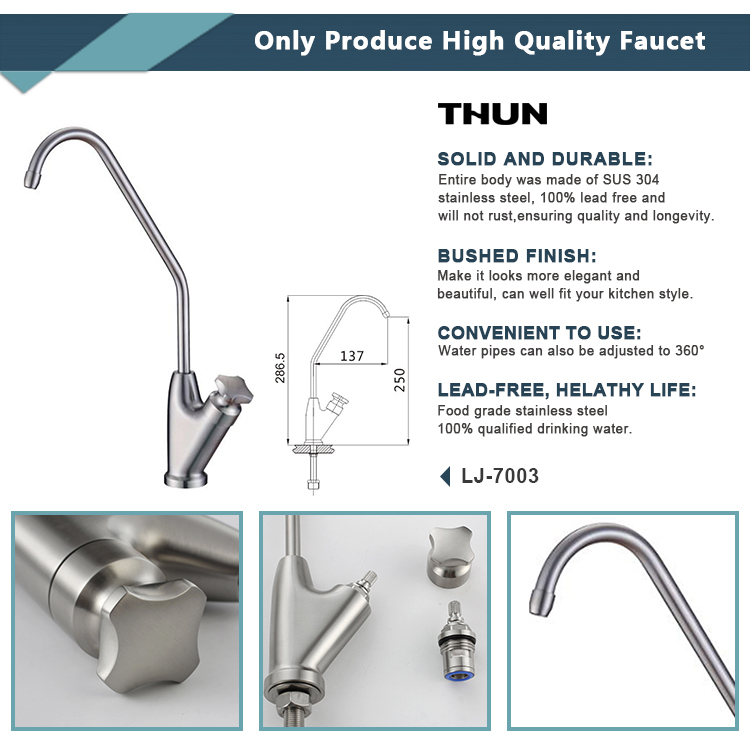 high end for purify water use 304 stainless steel edible drinking water tap