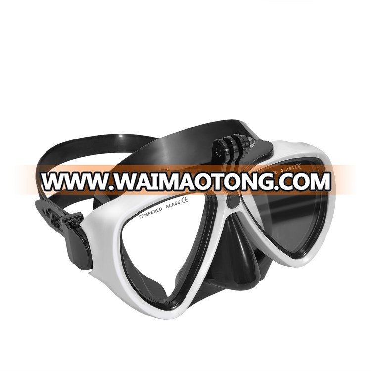 Panoramic Wide View Anti-Fog Diving Mask And Dry Snorkel Set With Camera Mount