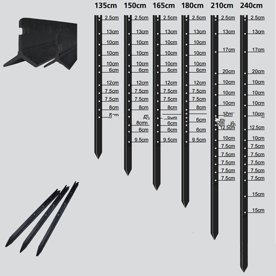 New Zealand Australia 12 foot 1.2m 1.8m 2.4m Galvanized metal angle iron fence posts black Y fence post /star picket