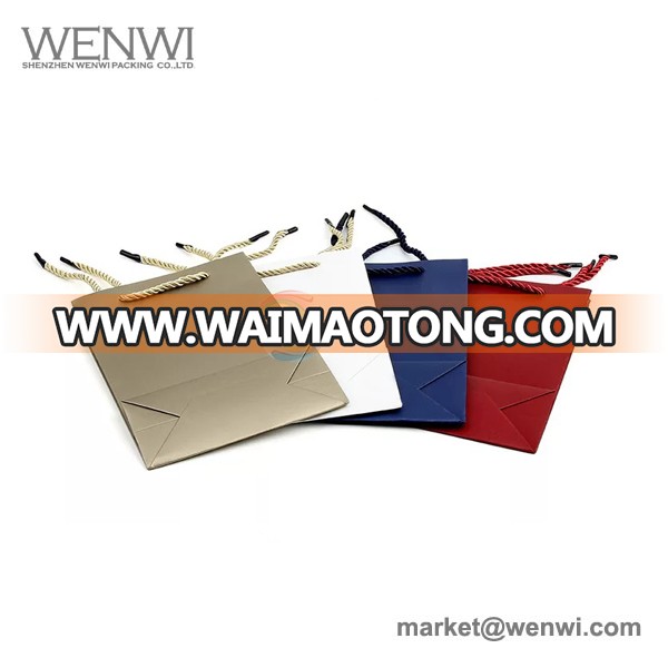 Luxury Eco Custom LOGO Made Matte Black Colored Small Jewelry Paper Bag