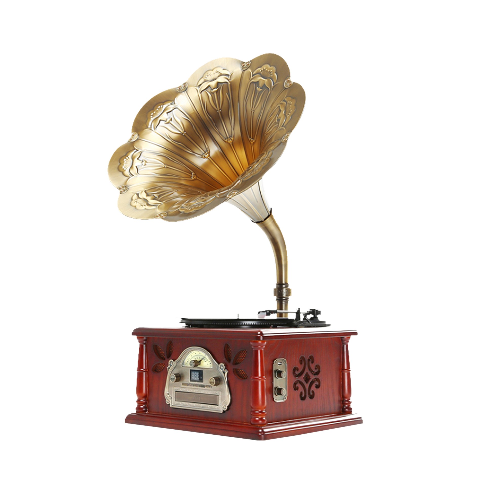 Retro Phonograph Statue Classic Gramophone Model Home Office Desktop Decoration Gramophone  record player