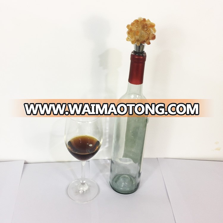 crystal citrine silicone wine bottle wine stopper