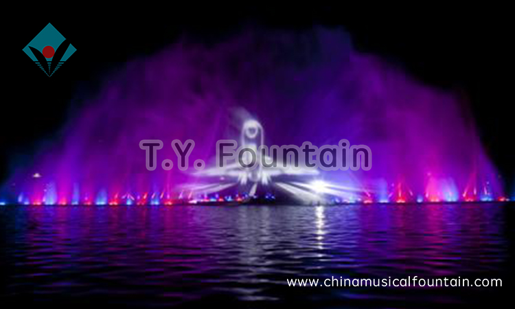 Lake fountain water screen movie fountain performance water projector