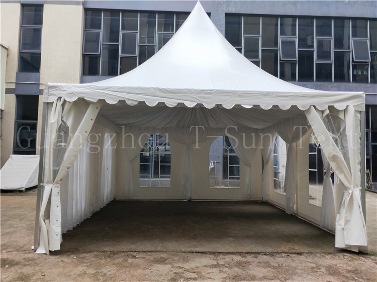 Guangzhou high quality 5x5m decorated pagoda tent for wedding party events