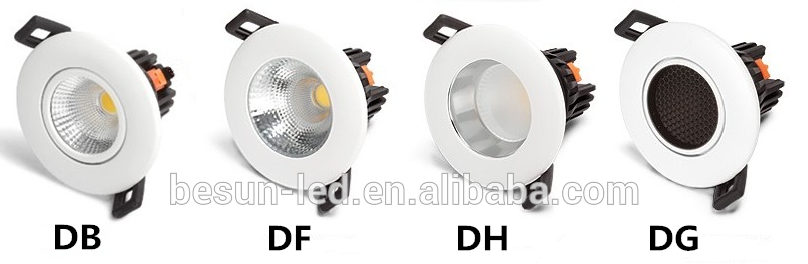 Round recessed 7watt downlight fire rated V0 led ceiling light