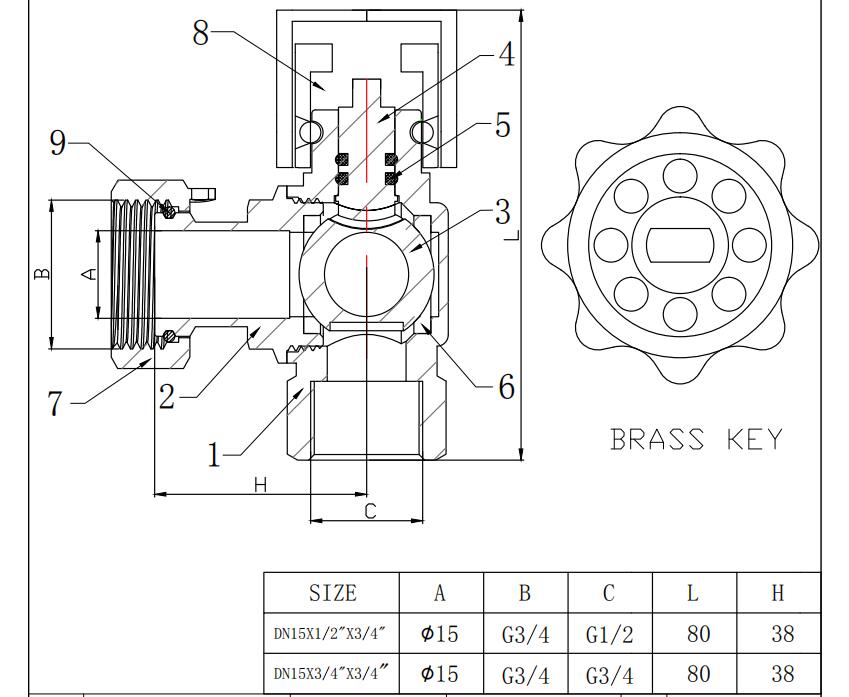 Angle Type lockable Brass water meter ball valve with magnetic lock