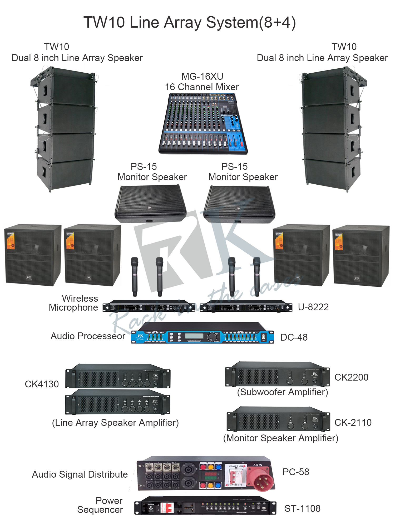 Full Range Active Line Array Speaker+DJ Powered Speaker System