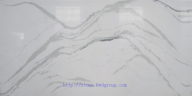 Most popular calacatta white gold quartz stone slab for counter top