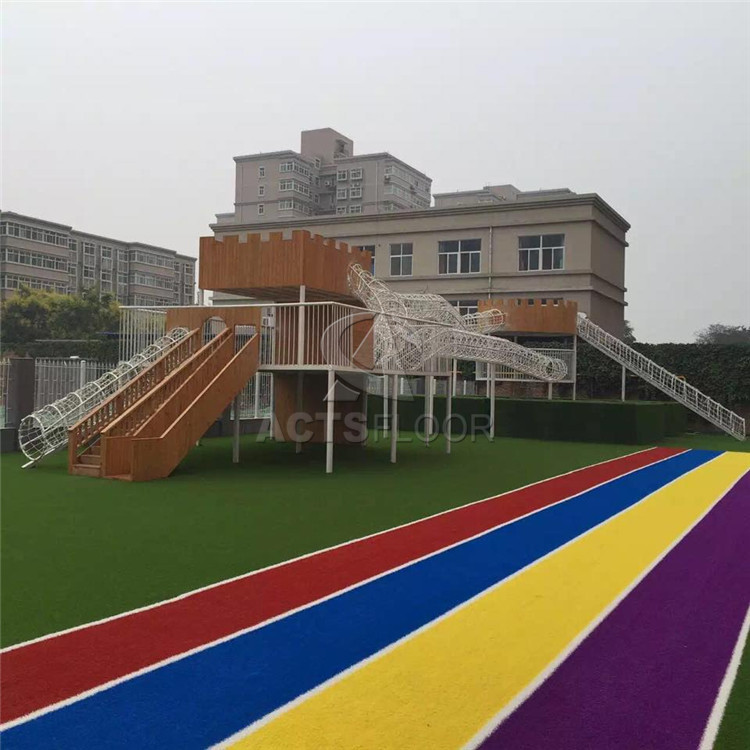 T23 Rainbow Colorful Kindergarten Running Track Artificial Grass Turf