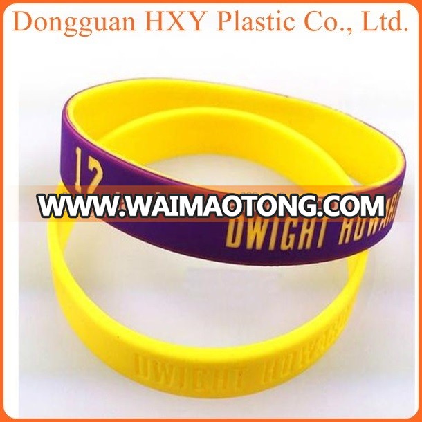 High quality uv color changing silicone wristband bracelet with debossed logo