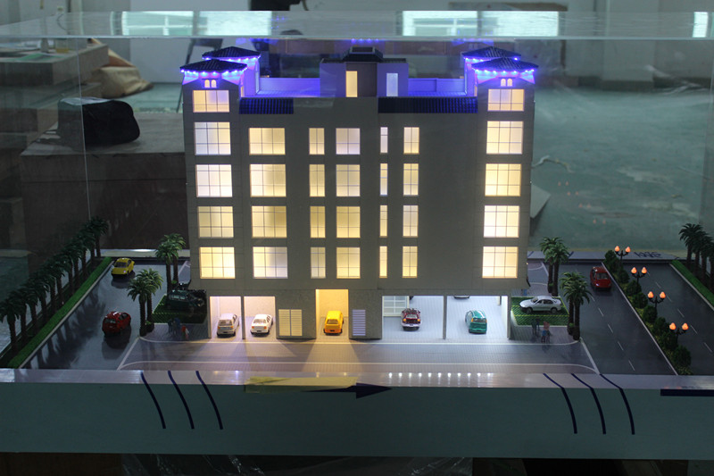 Shiny building model making for real estate / Architectural scale model with acrylic cover