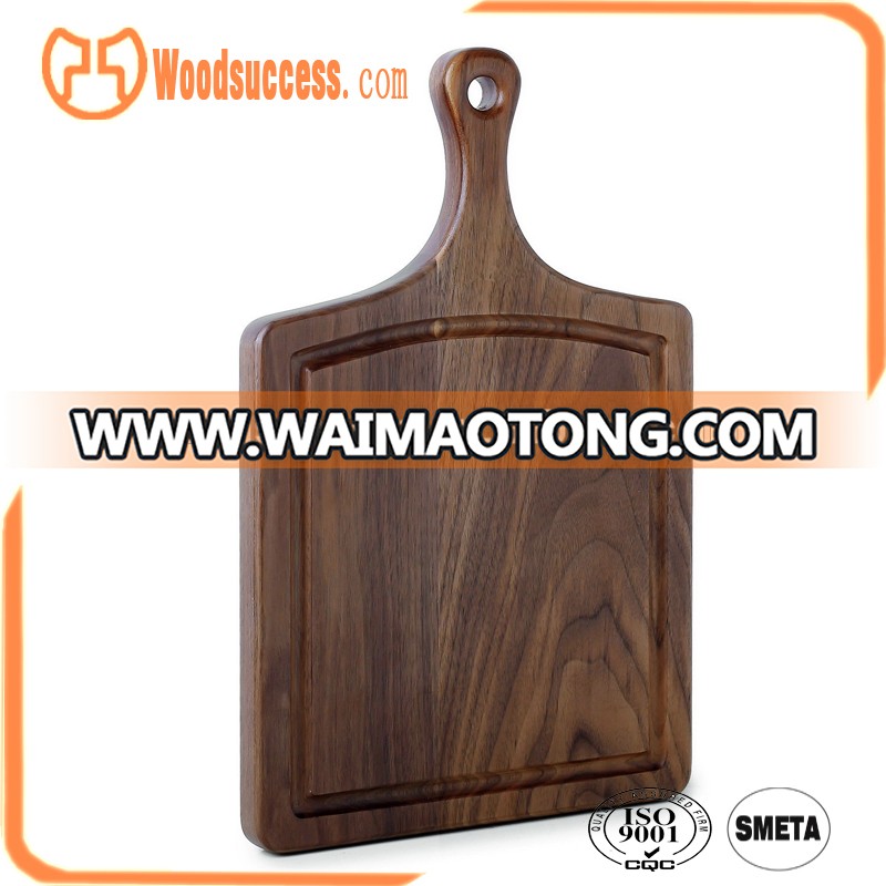 long handle black walnut antimicrobial cutting board