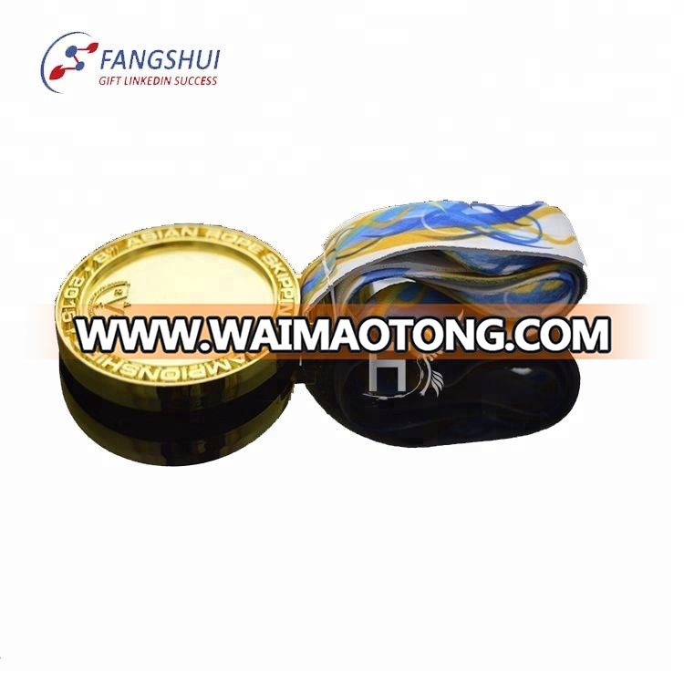 Guang zhou medal manufacturer enamel bronze carnival medal make you won blank sports medal with ribbon