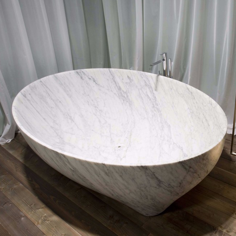 Silver Grey Travertine Bathtub