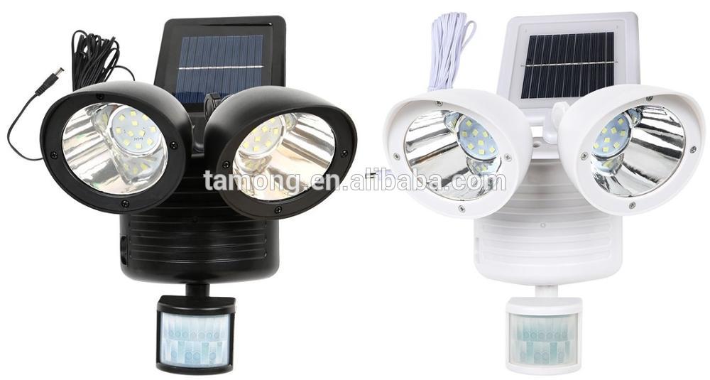 22 LED Outdoor Security Floodlight with Lights Sensor and Solar Charger, Motion Activated