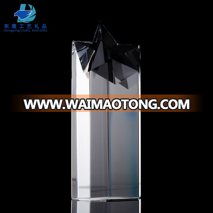 China cheap K9 quality crystal trophy awards with star