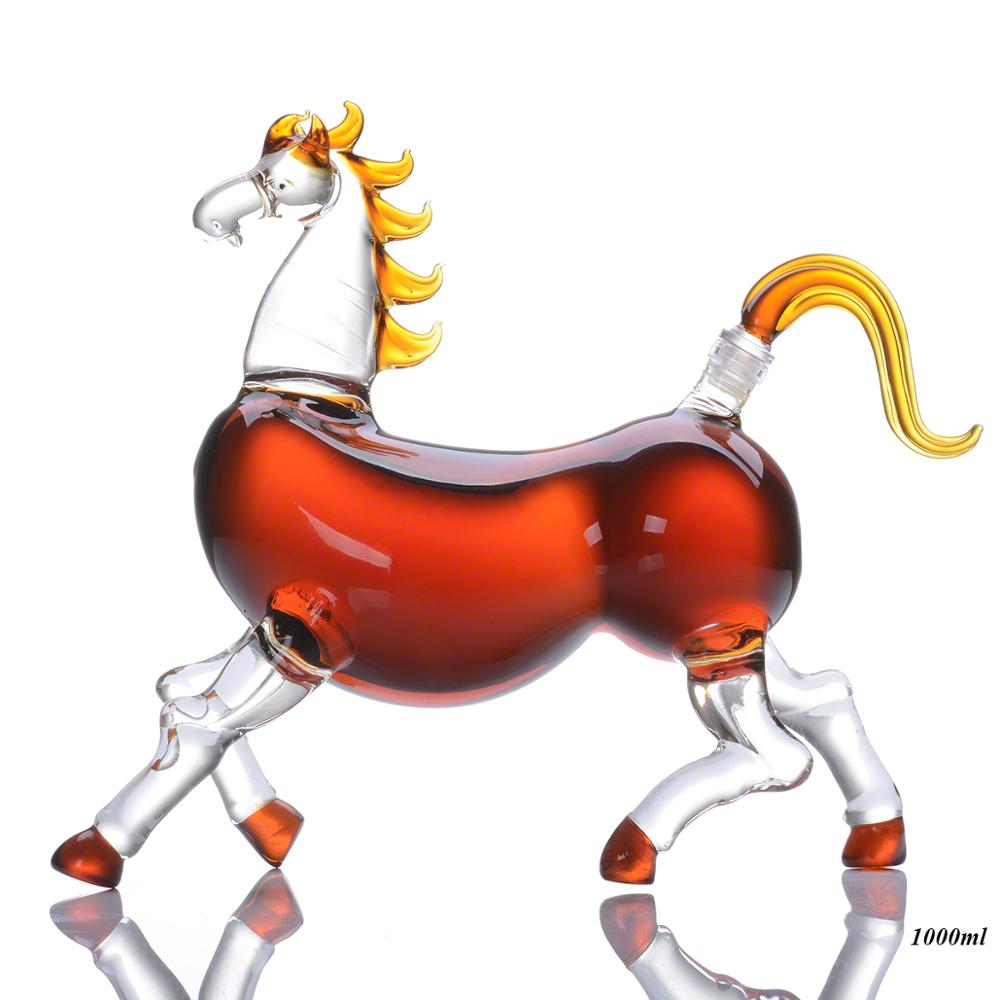 1000ml Horse Shaped Glass Decanter Animal Shaped Wine Bottle