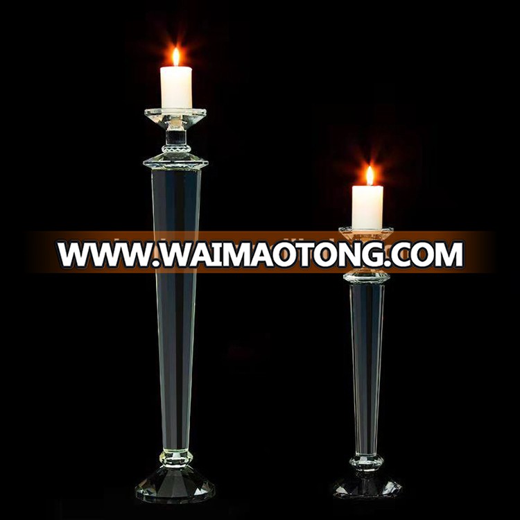 modern bulk K9 candlestick crystal candle centerpieces for wedding table