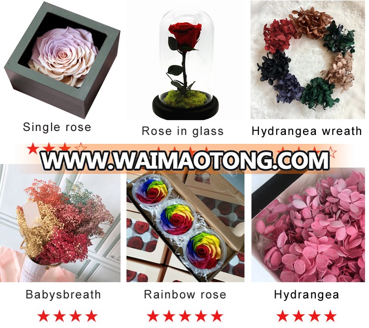 Wholesale cosmetic raw material preserved black magic roses flower