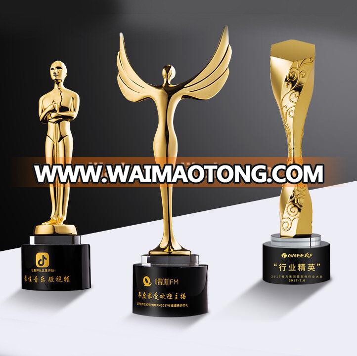 Crystal trophy customization Multicolored hexagonal bevel trophy medals custom company competition sports gifts