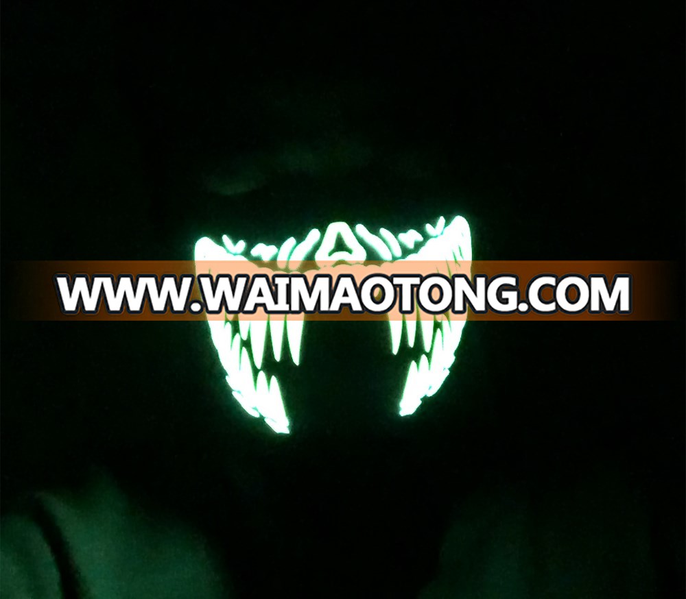 Monster Teeth sound controlled EL mask for party