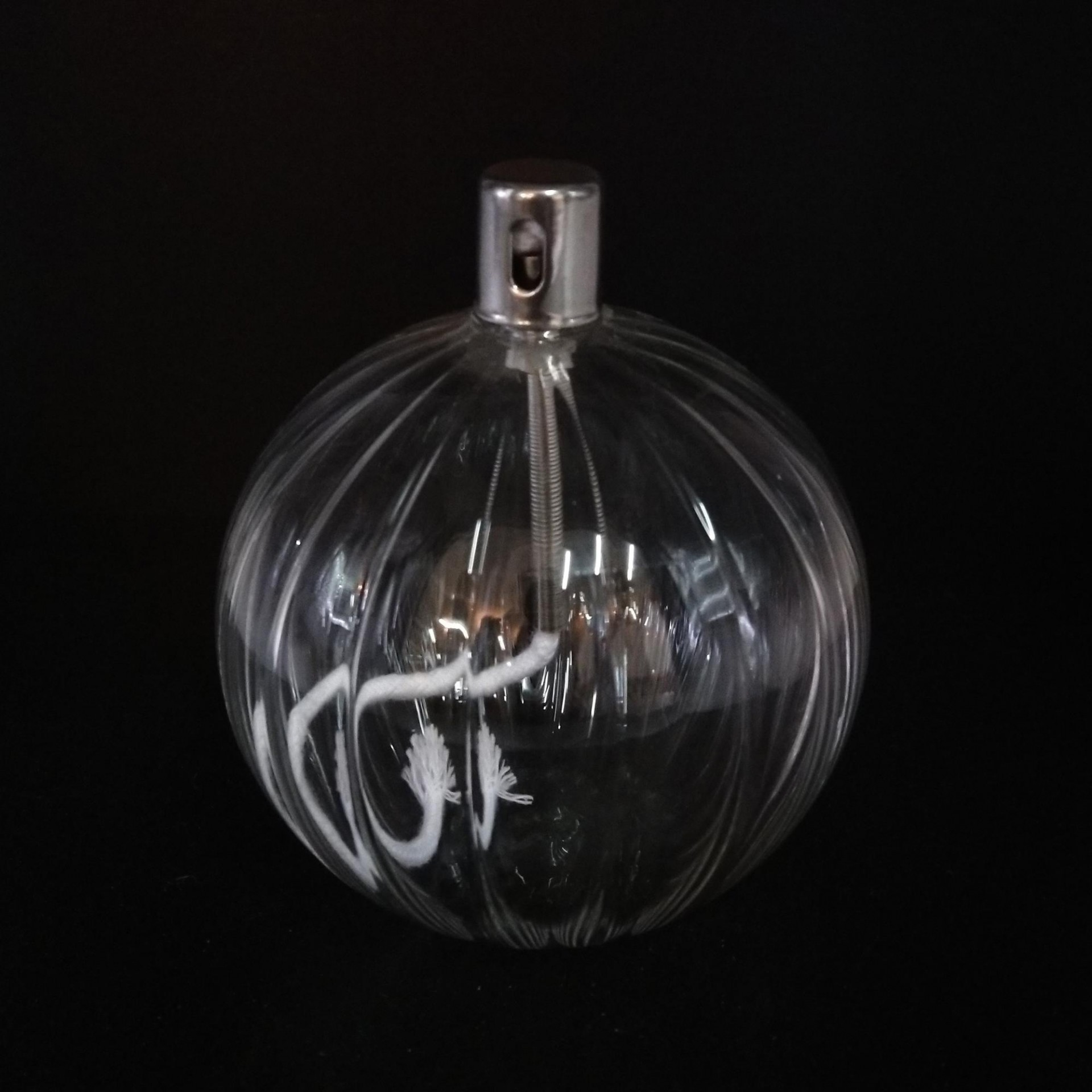 vintage design Handmade round glass oil lamp