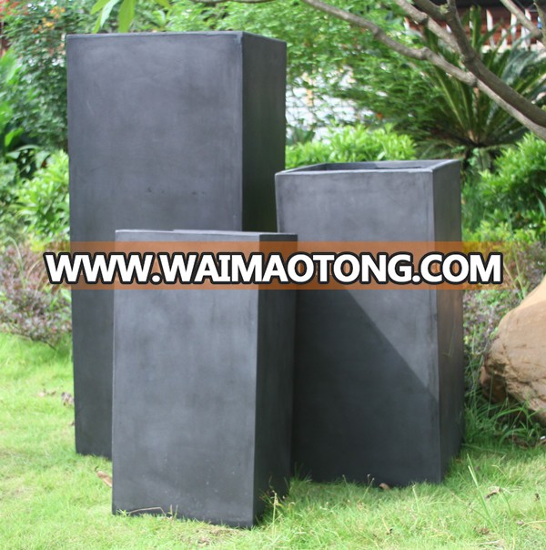 Garden decorative tall square flower pots, villa planting pots, fiberglass planting planters